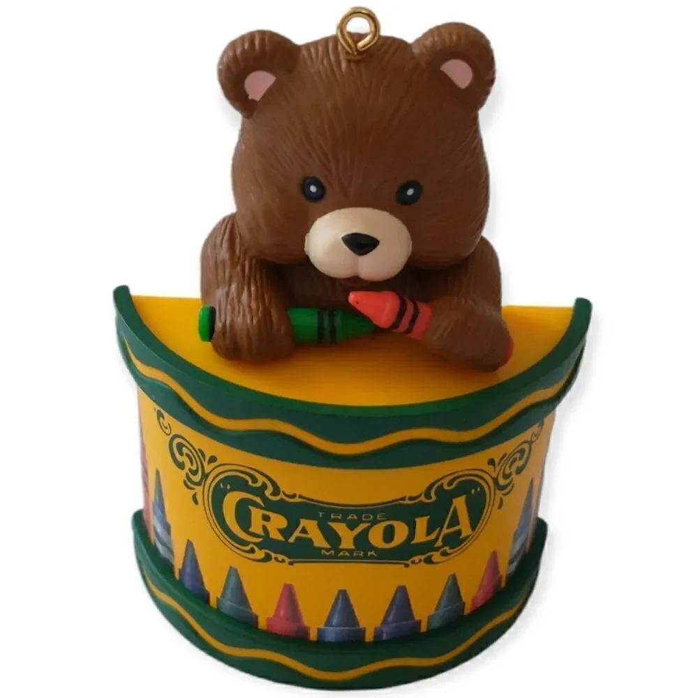 Crayola Ornament Christmas Teddy Bear Crayons Binney Smith Teacher Gift Vtg 1992